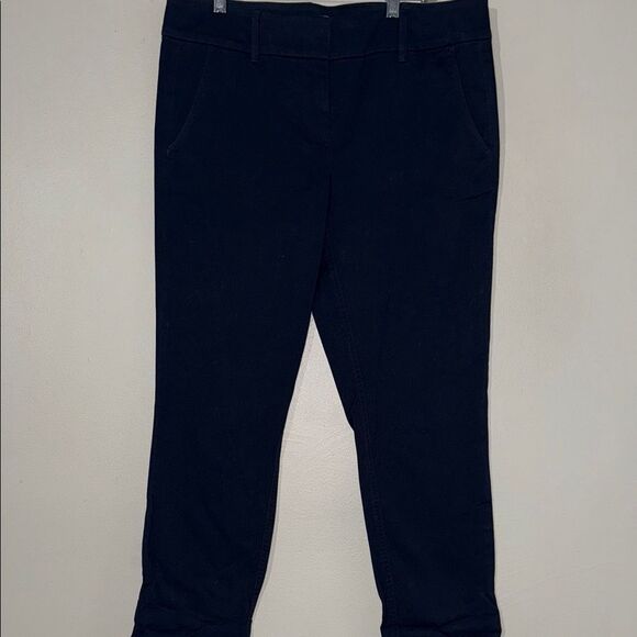 LOFT Navy Blue Modern Cropped Chinos - Picture 1 of 11